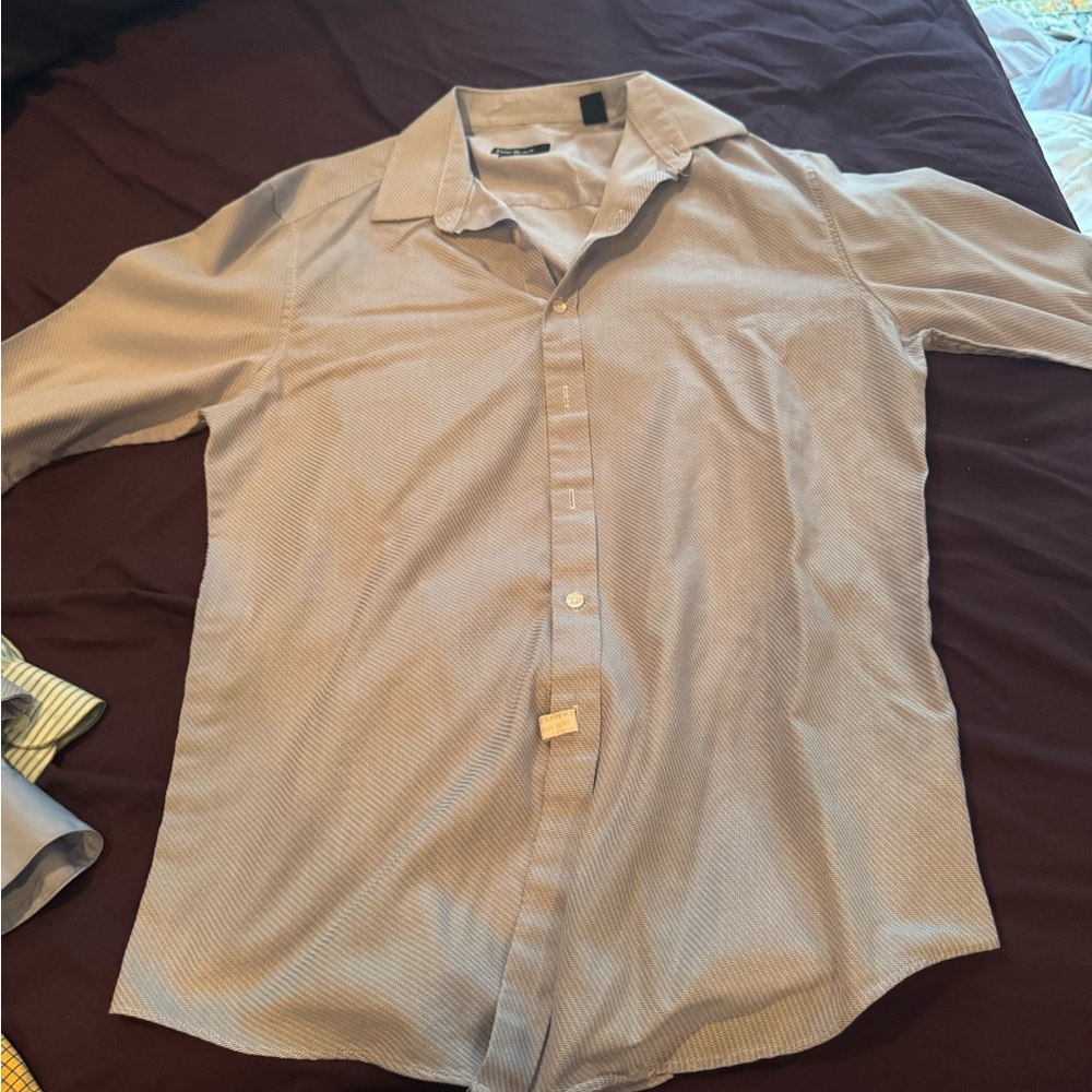 Bar III Blue Casual Button Down Shirt